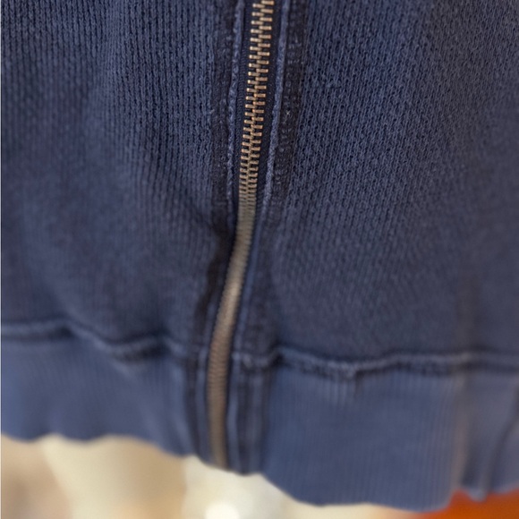 Free People distressed, sleeveless, extra long hoodie with zip front + pockets - Picture 7 of 11